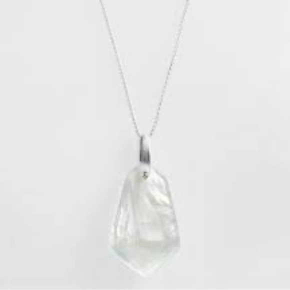 NWOT Kendra Scott Cam Long Pendant slider Necklace in Bright Silver - Picture 2 of 5